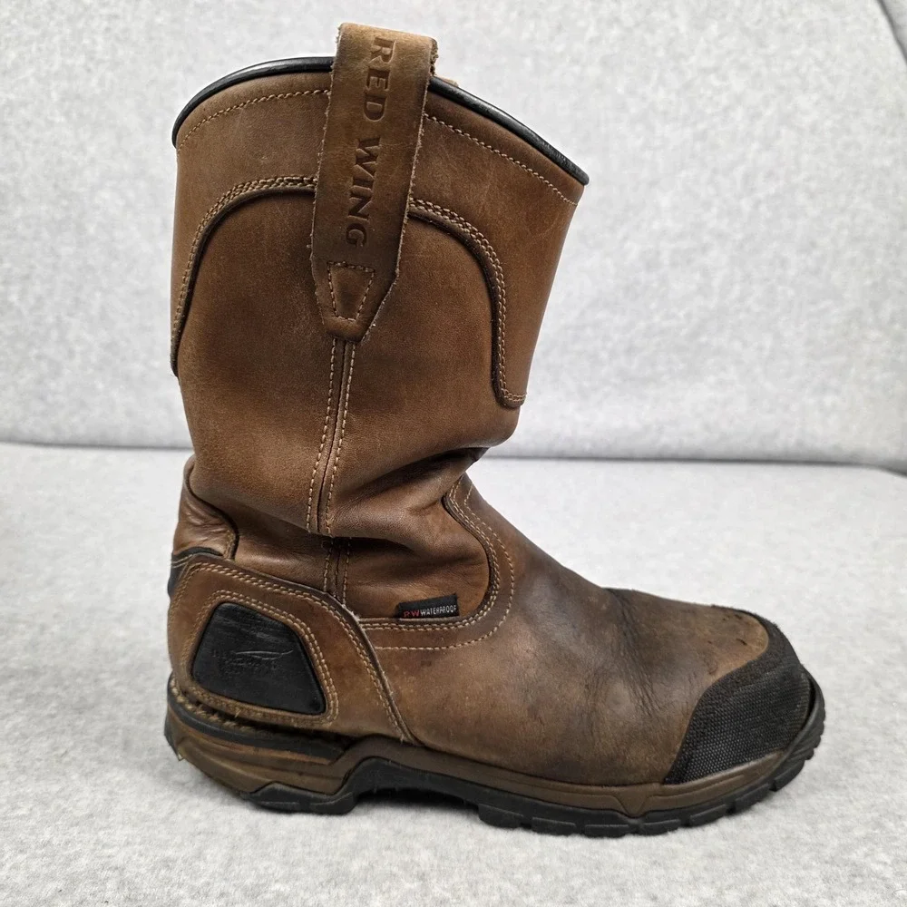 Red Wing Boots Mens Size‎ 8.5 D Brown Waterproof Pull On Work Safety Toe 4448